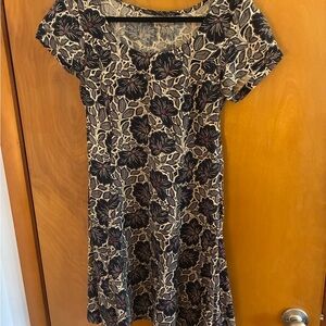 Apsara Black and Cream Floral Mini Dress